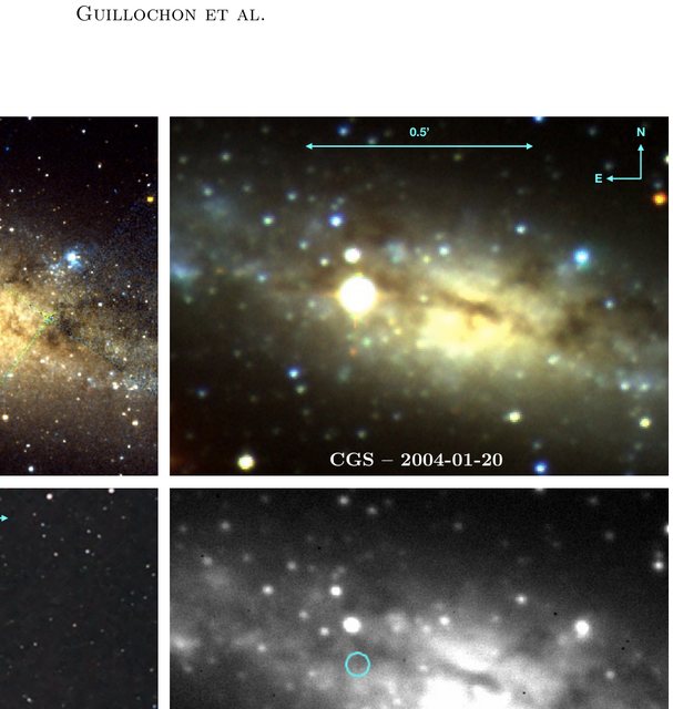 Images of NGC 1892, with the 2004 supernova marked in the Carnegie-Irvine Galaxy Survey frame